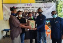 SMSI Pesawaran Berbagi Sembako di 4 Desa