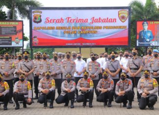 Kapolda Pimpin Sertijab Kapolres Pringsewu dan Mesuji