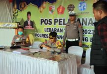 Kapolres Tulang Bawang Barat Cek Pos Pam dan Pos Yan Ketupat Krakatau 2023, Pastikan kesiapan Personilnya