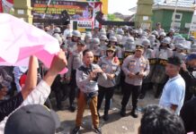 Jelang Pilkada, Polres Pesawaran Gelar Simulasi Sispam Kota