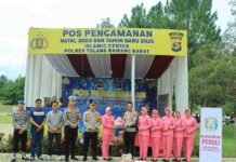 Kapolres Tulang Bawang Barat Bersama Bhayangkari Kunjungi Pos Pam Natal 2024 dan Tahun Baru 2025