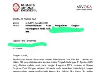 Terima Tanggapan Teradu Ketua KAI Lampung Advokat Lukman Nur Hakim, DPP KAI segera Proses Laporan Dugaan Pelanggaran Kode Etik