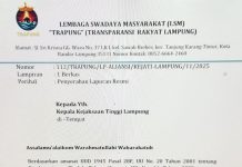 LSM TRAPUNG Adukan Dugaan Tipikor/Gratifikasi/Penyalahgunaan Wewenang dan Komersialisasi Layanan Akademik di UIN Raden Intan Lampung Ke Kejati Lampung