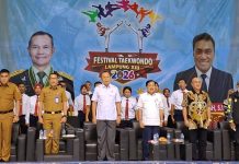 Ketua KONI Taufik Hidayat Buka Festival Taekwondo Lampung ke XIII