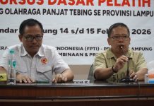 Kursus Dasar Pelatih Panjat Tebing Resmi Dibuka, KONI Lampung Harapkan Lahirnya Pelatih Profesional yang Mendorong Peningkatan Prestasi