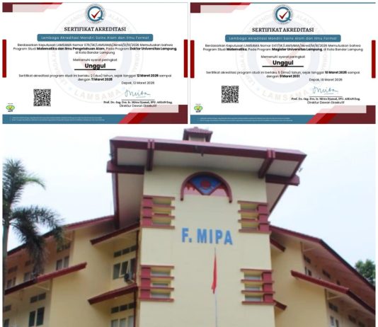 Program Doktor dan Magister Matematika FMIPA Unila Raih Akreditasi “Unggul” dari LAMSAMA